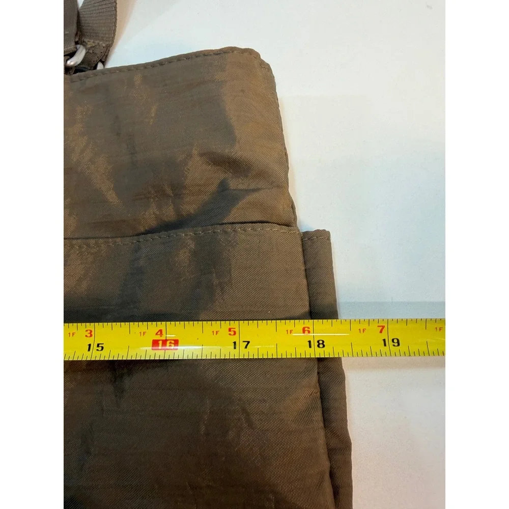 Baggallini Tote Brown Nylon Multi Pocket Everyday Shoulder Bag Purse Travel